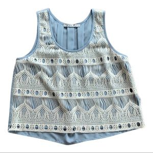 💕x3HP💕Chloe K crochet blue tank